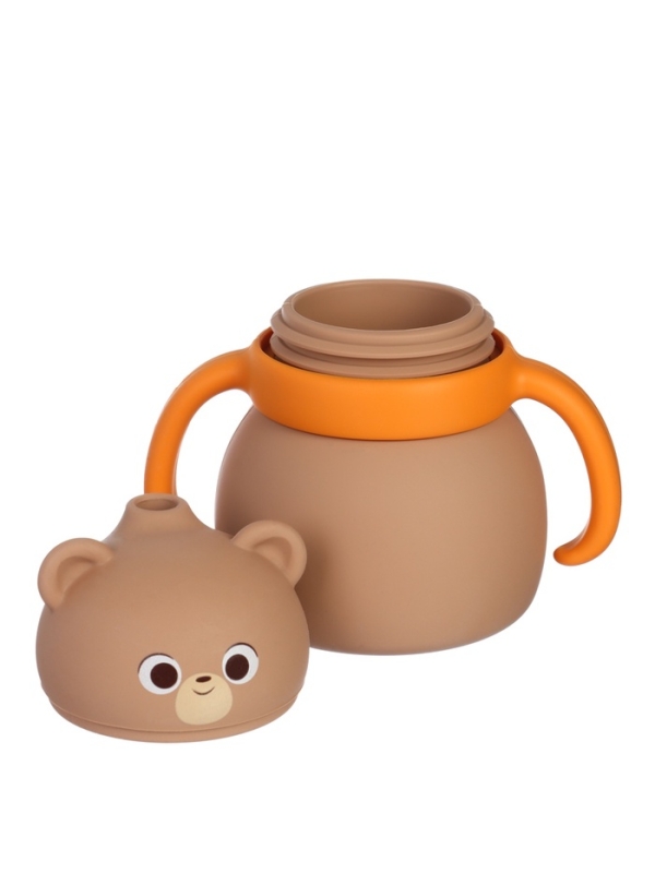 Крошка я, силиконовый поильник, серия мишка, коричневый SL-07274