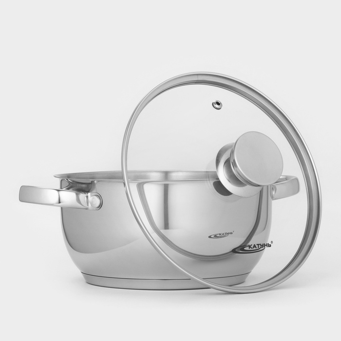 Кастрюля Катунь &laquo;Антея&raquo;, 3 л, d=20 см, капсульное дно, индукция, нержавеющая сталь, AISI - 201