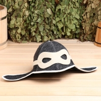 Шапка для бани "Летчик" войлок, серая