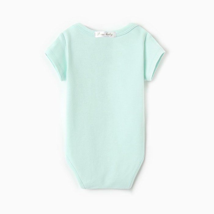 Боди детское с коротким рукавом, цвет ментоловый, рост 68 см
