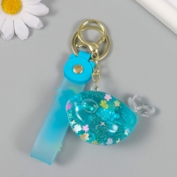 Брелок пластик с карабином, ремешком "Кит" водный с блёстками 4х7х2,5 см Брелок пластик с карабином, ремешком "Кит" водный с блёстками 4х7х2,5 см