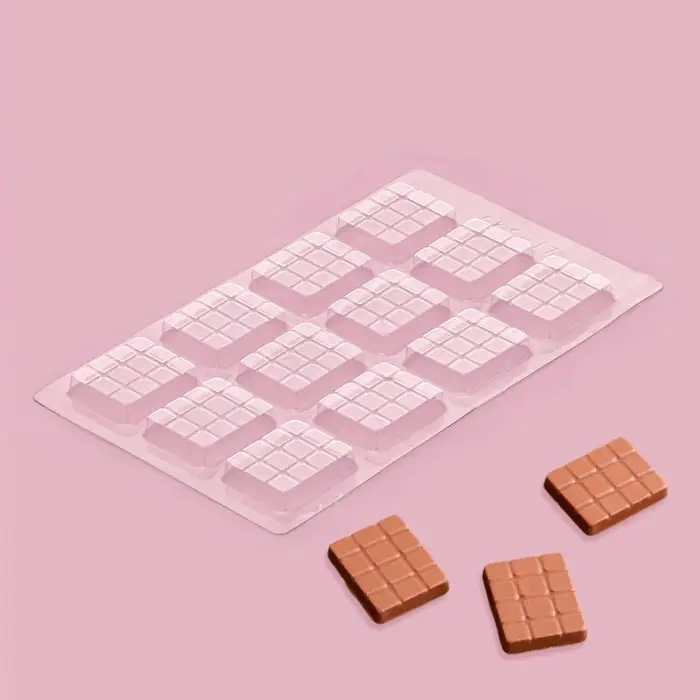 Форма для шоколада и конфет &laquo;Мини плитка&raquo;, пластик, 22&times;13&times;1 см, 12 ячеек (3,5&times;4 см), прозрачная