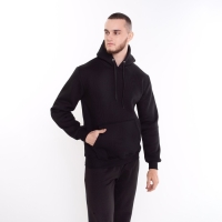 Толстовка с начёсом мужская, цвет чёрный, размер 56