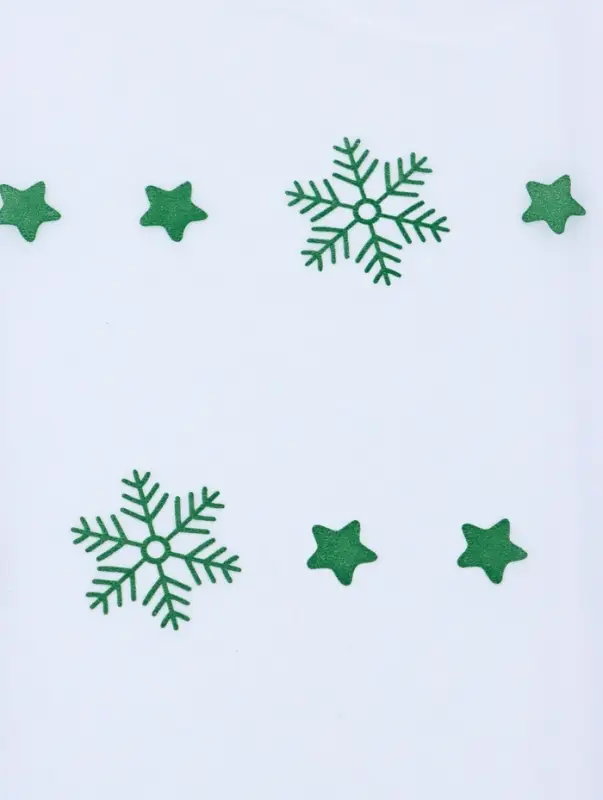 Бумага упаковочная тишью "Снежинки со звездами", зелёный, 50 х 66 см