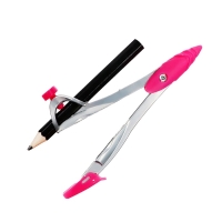 Циркуль металлический 115 мм, с чернографитным карандашом в пластиковом пенале, МИКС