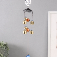 Музыка ветра металл от сглаза "Ом" 6 колокольчиков h=56см