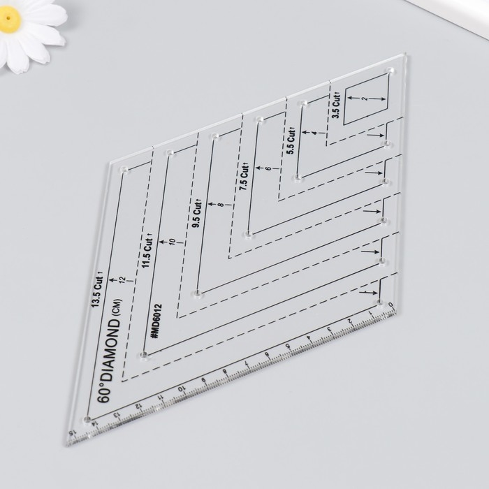 Линейка для пэчворка пластик 60&deg; "Ромб"