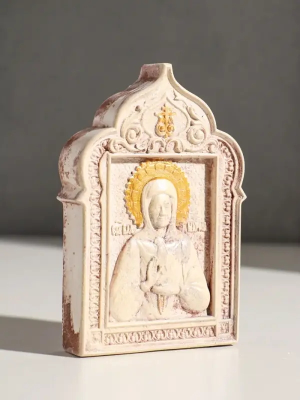 Икона "Святая Матрона" с подвесом размер 12х8х2 см, гипс, роспись