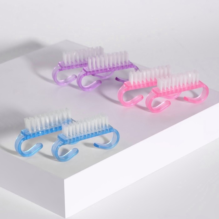 Щётки для маникюра/педикюра, 10 шт, 6,5 &times; 1,3 см, цвет МИКС