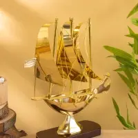 Корабль сувенирный, 26.5&times;9.5&times;31 см, латунь