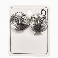 Клипсы "Винтаж" сова, цвет чернёное серебро