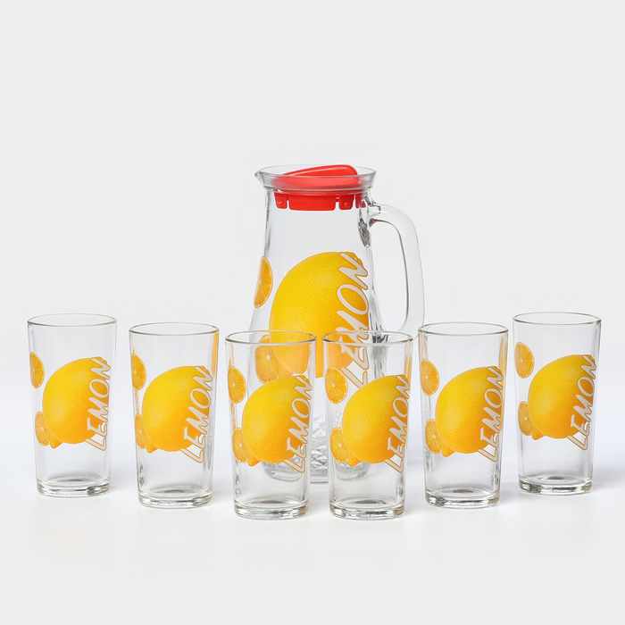 Набор питьевой &laquo;Ассорти&raquo;, 7 предметов: кувшин 1,7 л, стаканы 250 мл, 6 шт, МИКС