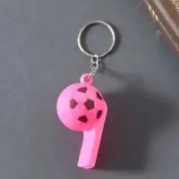 Свисток пластик на кольце "Мяч", МИКС