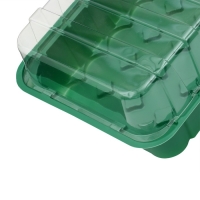 Мини-парник для рассады, 35,5 &times; 22 &times; 11 см, вставки (28 шт.) под таблетки для рассады d = 4 см, Greengo