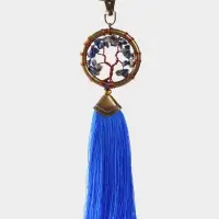 Брелок ловец снов "Великое древо" 19 см, цв. синий