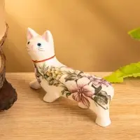 Сувенир &laquo;Котик в цветах&raquo;, 13&times;3&times;9 см, дерево, белый