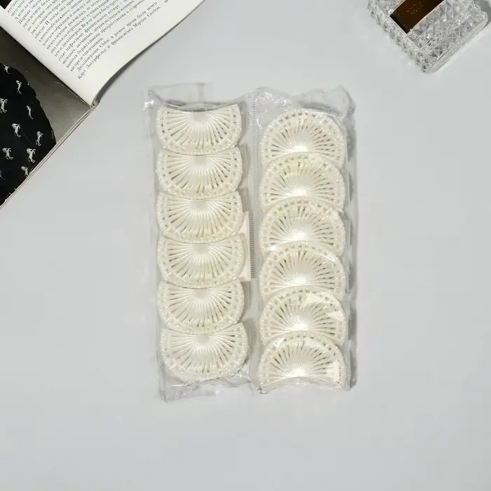 Крабик для волос &laquo; Туман&raquo;, веер, 6 см, белый