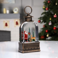 Светодиодная фигура &laquo;Фонарь с Дедом Морозом&raquo; 10.7 &times; 20.5 &times; 6.2 см, пластик, батарейки ААх3 (не в комплекте), USB, свечение тёплое белое