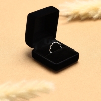 Футляр бархатный под 2 кольца &laquo;Традиции&raquo;, 5,2&times;4,6, цвет чёрный