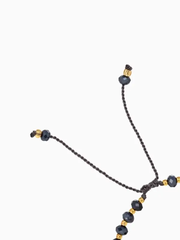 Браслет, длина 16 см, цв. синий, золотой