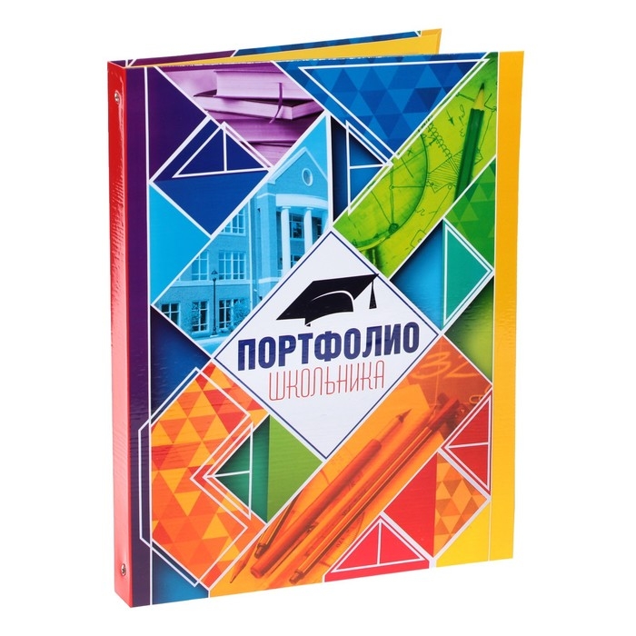 Папка школьная на кольцах &laquo;Портфолио школьника&raquo;, 13 листов-разделителей, 24,5 х 32 см.
