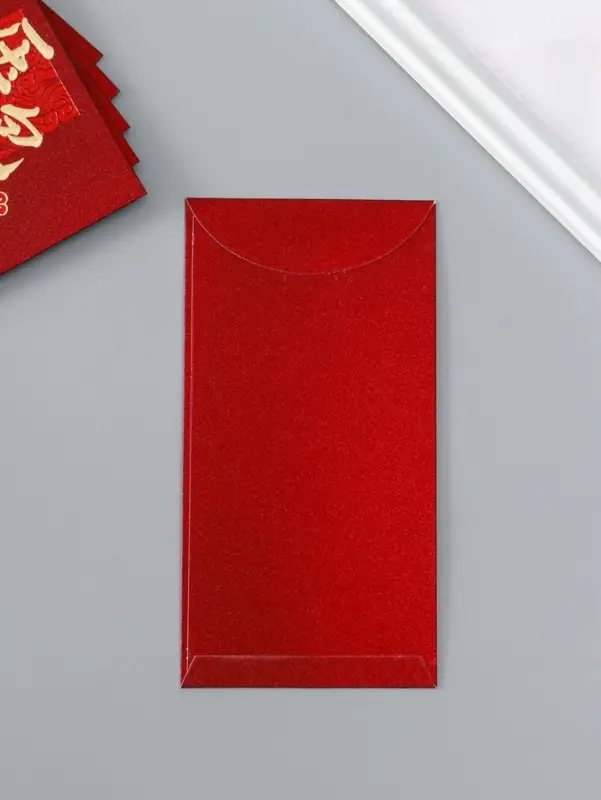 Конверт денежный бумага "Пожелание удачи, богатства" набор 6 шт тиснение блеск 9х17 см