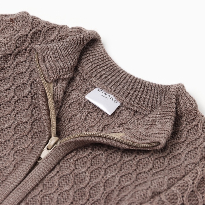 Джемпер детский вязаный MINAKU, цвет кофейный, рост 74-80 см
