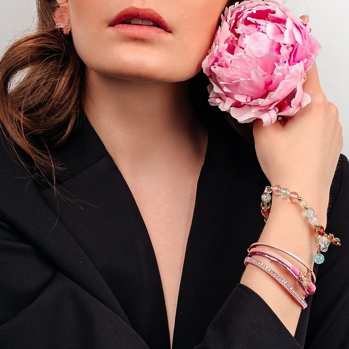 Браслет &laquo;Радость&raquo; ромашка, цветной в золоте, d=7