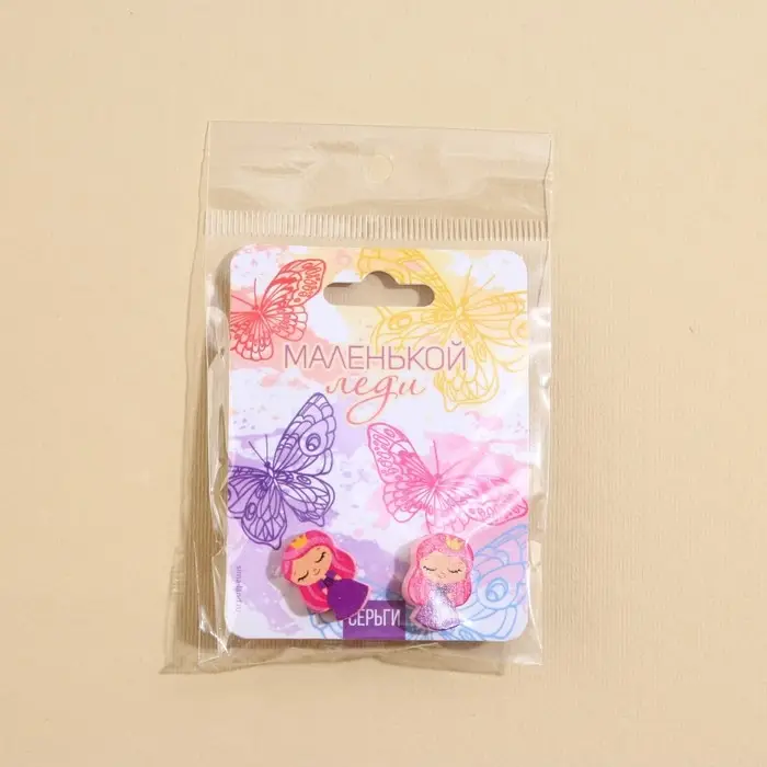 Серьги детские &laquo;Маленькой леди&raquo;, гвоздики