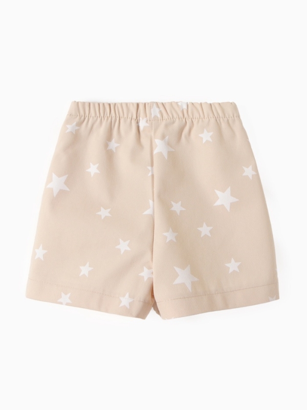 Шорты для девочки, MINAKU: Jeans Collection, цвет бежевый, рост 128 см