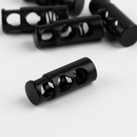 Фиксатор для шнура, двойной, d = 5 мм, 9 × 25 мм, 5 шт, цвет чёрный Фиксатор для шнура, двойной, d = 5 мм, 9 × 25 мм, 5 шт, цвет чёрный