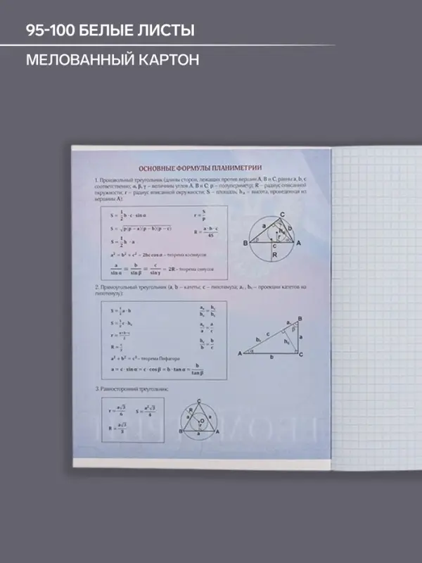 Тетрадь предметная 48 листов в клетку, Calligrata &laquo;Герб. Геометрия&raquo;, обложка мелованный картон