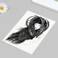 Переводная тату на тело цветная &laquo;Девушка в перьях&raquo;, 21&times;14.8 см