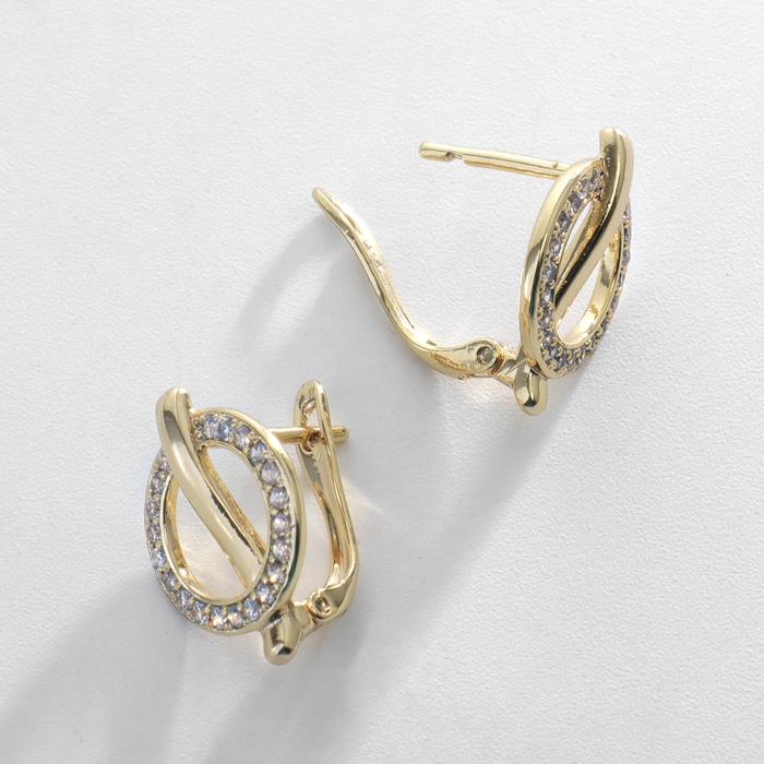 Серьги со стразами XUPING комета внутри, цвет белый в золоте Серьги со стразами XUPING комета внутри, цвет белый в золоте