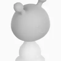 Прорезыватель силиконовый для зубов с погремушкой 3 в 1 M&B &laquo;Зайка&raquo;, серый