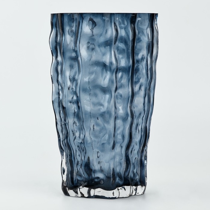 Ваза для цветов &laquo;Марбл блу&raquo; из синего стекла 23&times;15&times;9 см