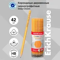 Карандаш чернографитный ErichKrause Amber 100, НВ, грифель d=2,2 мм, дерево, шестигранный, в тубусе