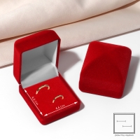 Футляр бархатный под 2 кольца &laquo;Традиции&raquo;, 5 x 4,5 x 3 см, цвет красный