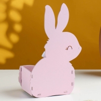 Кашпо деревянное "Зайка" 13х7,5х22 см розовый Кашпо деревянное "Зайка" 13х7,5х22 см розовый