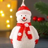 Свеча "Снеговик", красный