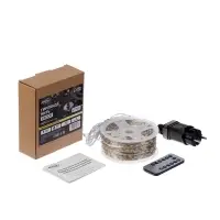 Гирлянда &laquo;Нить&raquo; 200 м роса, IP44, серебристая нить. 2000 LED, пульт, 36 В, свечение тёплое белое