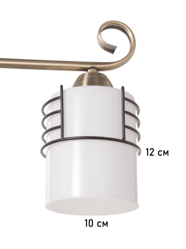 Люстра "Кипр" 3х40Вт Е27 латунь/черный 52х26х26см