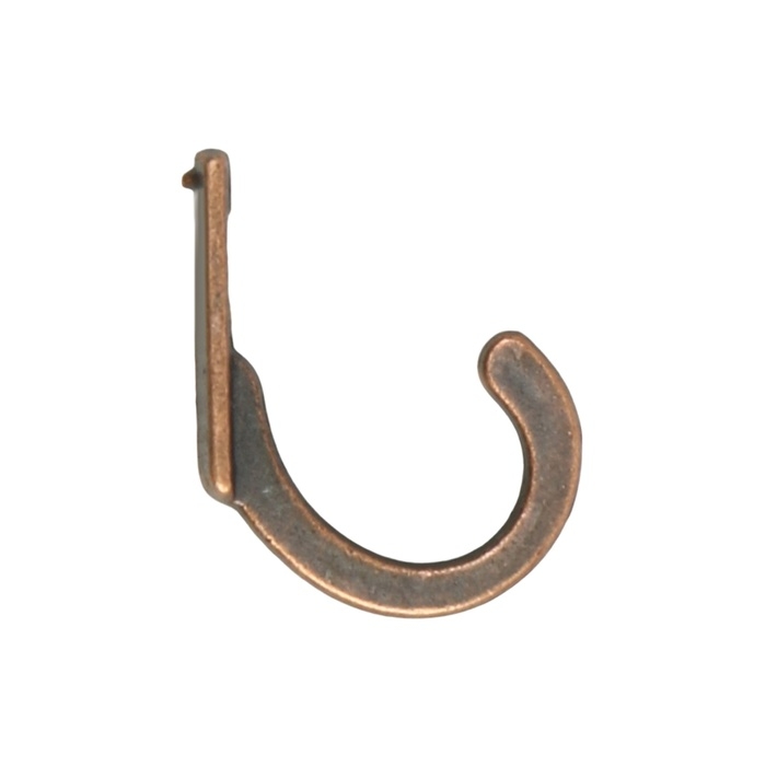 Крючок мебельный ТУНДРА TKO015, однорожковый, медь, 5 шт