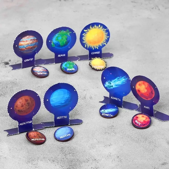 Брошь деревянная &laquo;Космос&raquo; Меркурий, коричневая