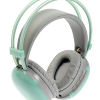 Наушники полноразмерные Mybit W-33, RGB подсветка, BT5.3, 800 мАч, Type-C, зелёные