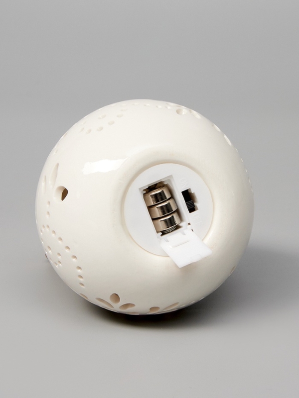 Светодиодная фигура "Снеговик на шаре" 13.2х8.8х8.8, 1 LED, LR44x3(в компл.), Т/БЕЛЫЙ