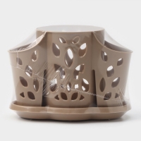 Подставка для столовых приборов &laquo;Камелия&raquo;, 3 отделения, цвет МИКС