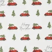 Упаковочная бумага на новый год &laquo;Машина с ёлкой&raquo;, 70 х 100 см, глянцевая