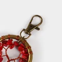 Брелок ловец снов "Великое древо" 19 см, цв. красный