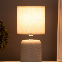 Лампа настольная "Рукия" 1х40Вт Е14 серый/экрю 13х13х25см